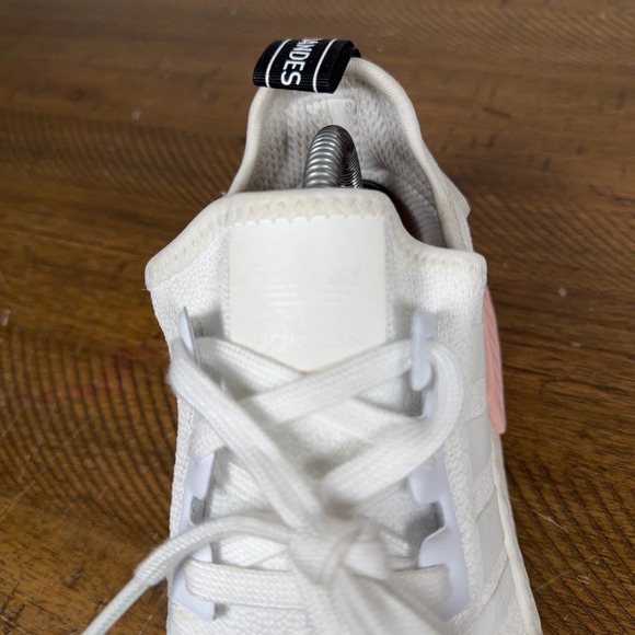 Adidas NMD R1 Shoes Mens 9 White Pink Low Top Athletic Running Sneakers Casual - Picture 8 of 10